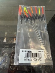 MATCH FISHING TACKLE – DRENNAN POLE FLOATS, 10 x AS1, 0.1g, MULTI PACK