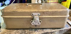 Vintage SWANCO USA Metal Tool Box Hammered Brown Steel Heavy Duty Latch