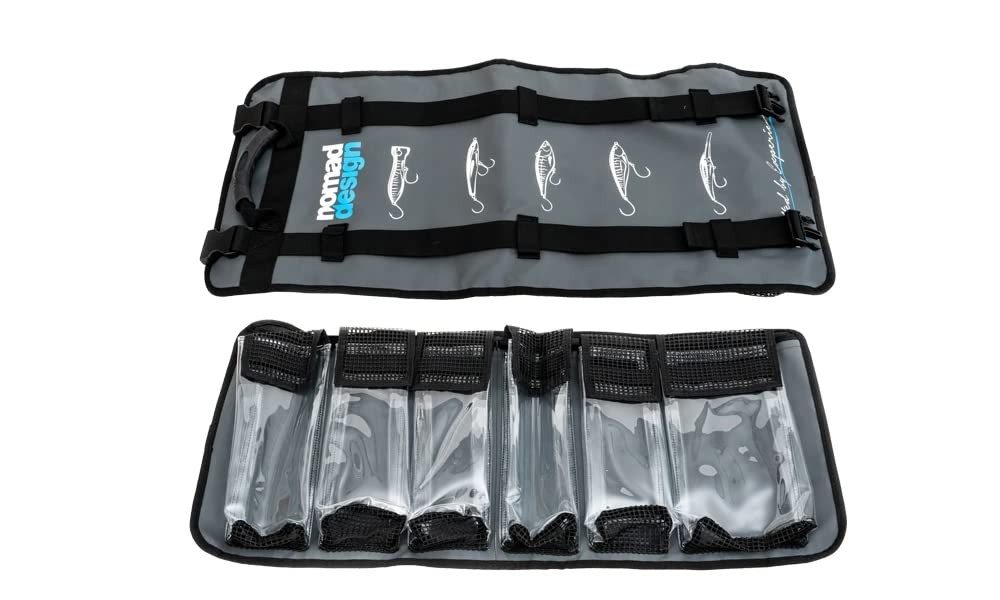 Nomad Design Lure Roll Medium Charcoal Waterproof Fishing Storage Bag 80 Char…