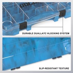 Fishing Tackle Box,Plastic Clear Fishing Storage Organizer Blue(4Packs 3600)