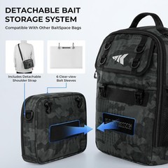 BaitSpace Large Fishing Sling Bag – Water-Resistant Tackle Backpack in Camo