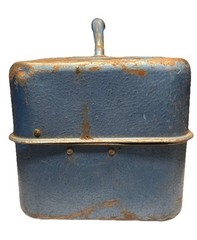 Vintage My Buddy #1352 Blue Metal Steel Fishing Tackle Box 2 Two Trays Toolbox