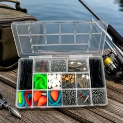 Tackle Box Organizer with 13 Compartments – Clear Plastic Storage Box with