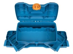 Medium Fishing Tackle Box 14 Inches Plastic Blue Waterproof Storage Organizer