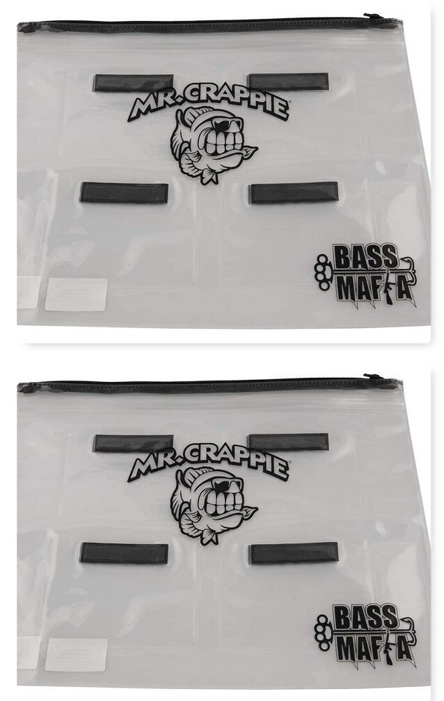(2) Bass Mafia 4-Banger Mr Crappie 13″x16″ Fishing Waterproof Money Bag New
