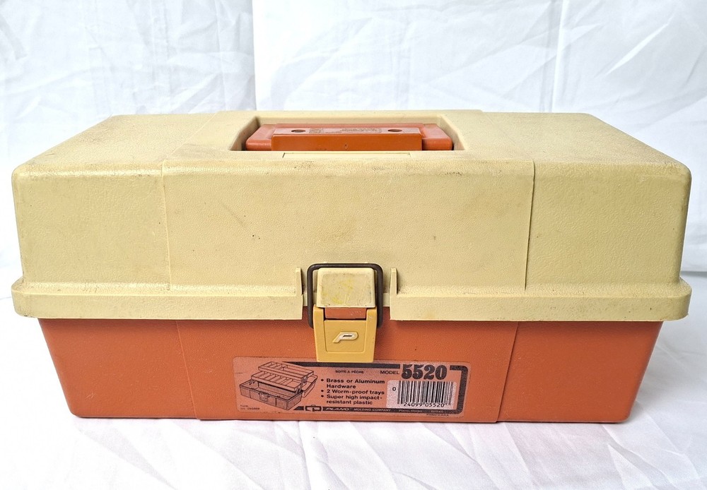 1980s Plano 2 Tier Fishing Tackle Box Model 5520 Great Condition (Empty)