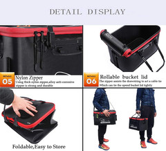 Fishing Bucket,Foldable Fish Bucket, Multi-Functional EVA Fishing Bag for Outdoo