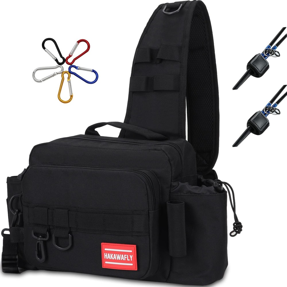 HAKAWAFLY Simple 2.0 Fishing Bag, 5-Way Tackle Bag, Large Capacity, One-Shoulder
