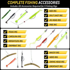 356PC Essential Tackle Kit with Dual-Side Box for Trout, Bass, Crappie Fishing