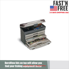 [HOT SALE]Fishing Guide Series 4-Drawer Tackle Box, Graphite/ Sandstone, NEW USA