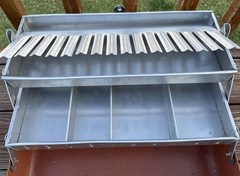 Vintage Sears J.C. Higgins Copper Color Aluminum 2 Layer Fishing Tackle Box