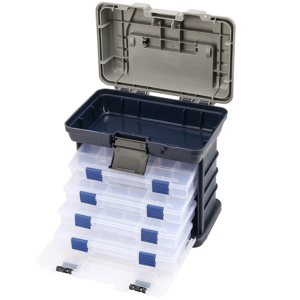 Sinjeun 4 Layers Fishing Tackle Portable Fishing Tackle Storage Fresh Water And