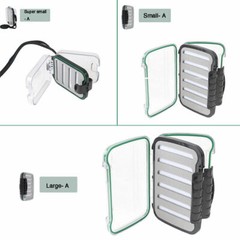 NDS Waterproof Plastic Fly Fishing Box Case Double Side Fishing Case with Foam