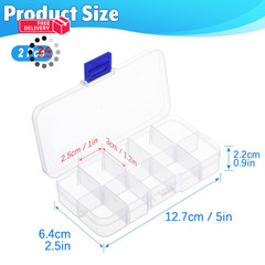 Easecos 2 Pcs Mini Fishing Tackle Box Clear Lure 5 x 2.5 x 0.9 inches