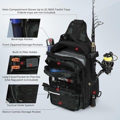 KastKing BlowBak Tactical Fishing Sling Tackle Bag – Lightweight Fishing Back…
