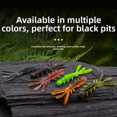 Fishing Tackle Kit Soft Plastic Lures Reflective Glitter Finish Boat Fishing