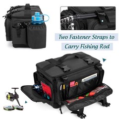 Waterproof Tackle Box Bag with Rod Holder Soft Fishing Tackle Storage Bag wit…