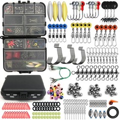 170/410Pcs Fishing Gear Accessories Kit, Fishing Tackle Box with Tackle Included