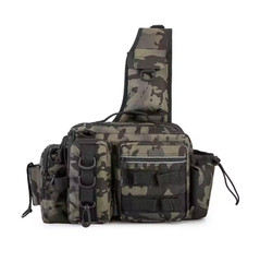 Fishing Gear Bag Adjustable Shoulder Strap Multi Compartment Zipper Lure Storage