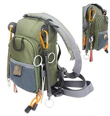 Small Fly Fishing Chest Pack Lightweight Tackle Storage Pouch Waist Bag (Army…