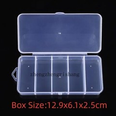Plastic 5 Compartments Fishing Tackle Box for Fishing Lures Hooks Tools Storage