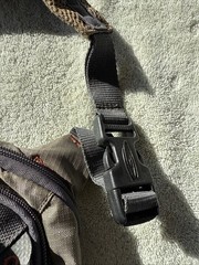 FISHPOND FLY FISHING GEAR CARRYING BAG. CARRY ON HIP, BACK, SHOULDER EUC