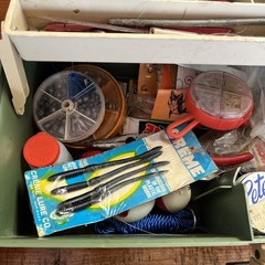 Vintage Plano Tackle Box W/Assorted Fishing Supplies Inside *Some New Supplies!