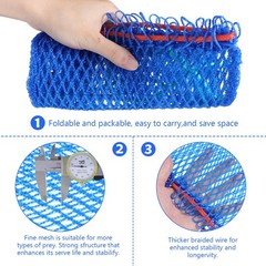 Lemecima 3 Pieces Crab Trap Bait Bags Outdoor Sports 12.5 x 7.3 inch, blue