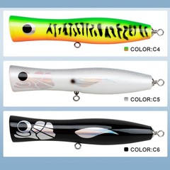 219mm Handcrafted Wooden Sea Fishing Popper for Big Game Trolling Topwater Lure