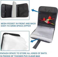Orange Waterproof Fishing Tackle Binder – 10 Compartment Storage Solution