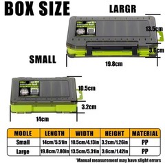 Double Sided Fishing Tackle Box Compact Lure Hook Bait Storage Organizer Case