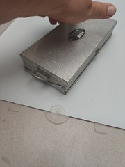 Vintage Small Umco Model B-10 Aluminum Fishing Fish Lure Reel Tool Tackle Box