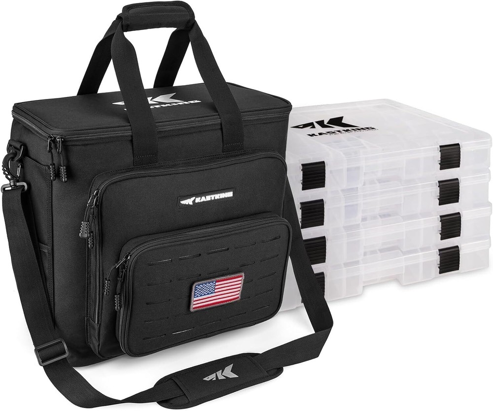 KastKing Karryall Tackle Bags Fishing With 4 * 3600 /3700 Tackle Trays Storage