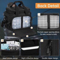 Fishing Tackle Bag – Holds 3400-3600 Size Tackle Boxes -Saltwater & Freshwate…