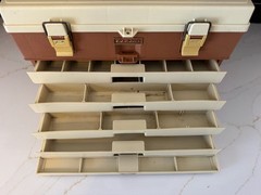 Vintage Plano 757 Fishing Tackle Box Top Storage With 4 Drawers Made In USA