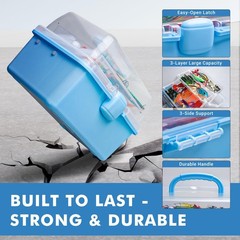 315PCS Portable Fishing Lures Tackle Box with Pliers & Hook Remover, 3-Tier C…