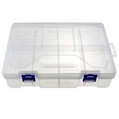 9x6x2.3inch PP Plastic Divided Storage Container Transparent Fishing Gear Box