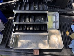 Vintage Umco 173A Tackle Box In Good Shape For Age! Loook!! Small lot of lures!
