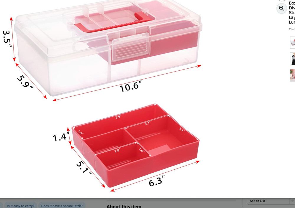 JUXYES Plastic Fishing Tackle Box Organizer with Removable Dividers, Clear Fishi