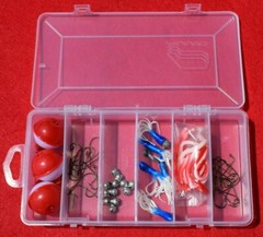 Plano Fishing Tackle Box Bobbers Hooks Sinkers Blue Crappie Jigs Plastic Worms