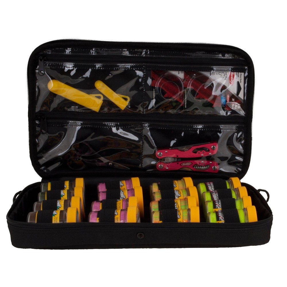 Berkley Jar Bait Folder, 16 Jars Not Included, Black And Red, Fishing