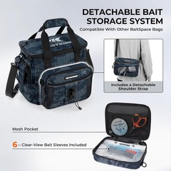 Durable Blue Camo Fishing Tackle Bag – Adjustable Strap & Quick Access Zippers