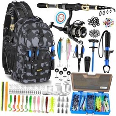 Fishing Backpack with Fish Rod and Black Camo Backpack With Rod and Reel Combo