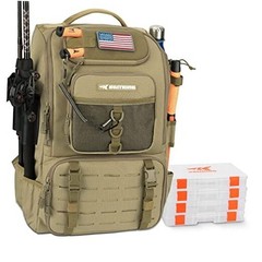 KarryAll Fishing Tackle Backpack with Rod Holder 4 B: Large (40 L) – Khaki