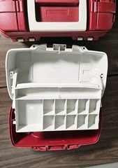 2 Plano One-Tray Tackle Fishing Box Lightweight Sturdy Model 6201 Red White