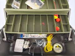 Flambeau Three Tray Tackle Box W/ Rapala Fillet – Zebco 33 Micro Reel