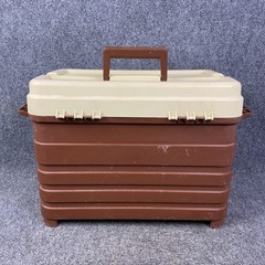 Plano 758 Tackle Box Large 4-Drawer Fishing Storage Organizer Tan Brown USA