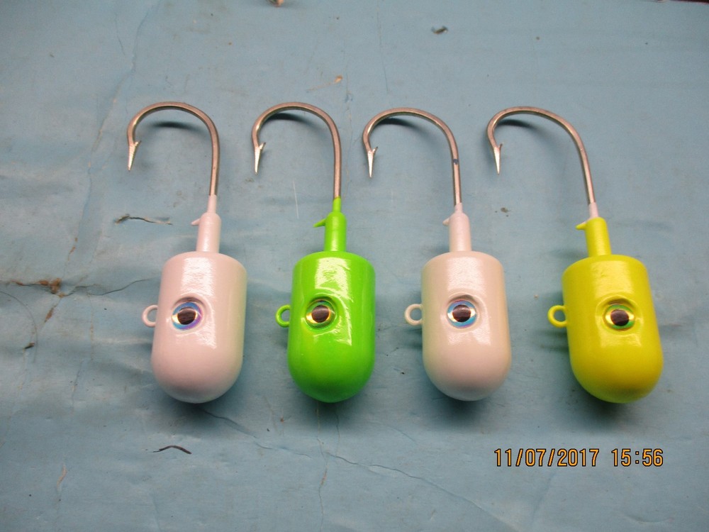 Large painted Bullet jig heads,Grouper, halibut, rockfish,10 -pack 10oz to 24oz