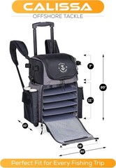 Calissa Offshore Rolling Fishing Tackle Box with Wheels, 3700 X-Large