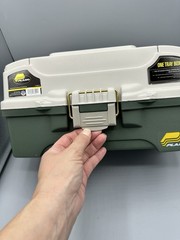 NEW Plano One Tray Tackle Box W/ 2 Top Access Storage Compartments Grey